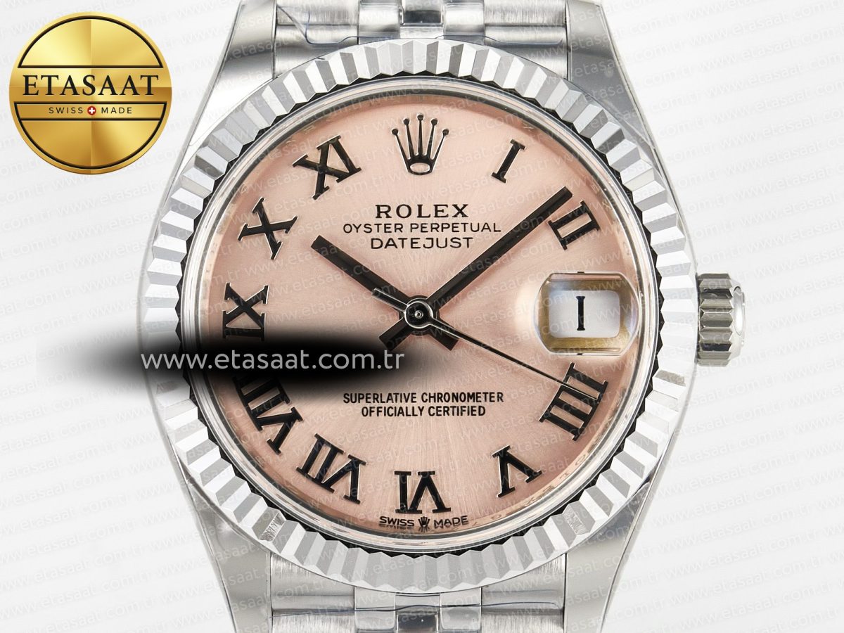 Rolex DateJust 278274   904L Steel RG Roman Diamonds Dial on Jubilee Cal.2236 - Görsel 4