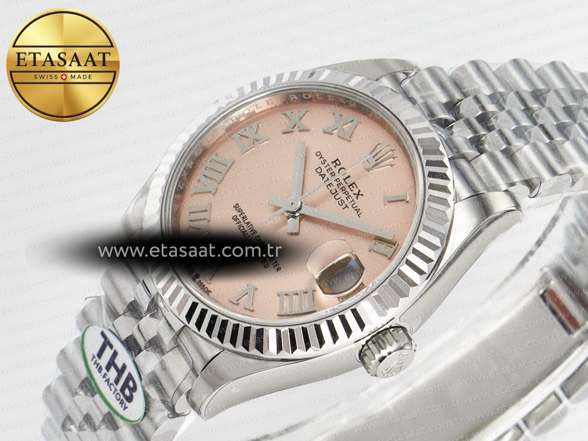 Rolex DateJust 278274   904L Steel RG Roman Diamonds Dial on Jubilee Cal.2236 - Görsel 6