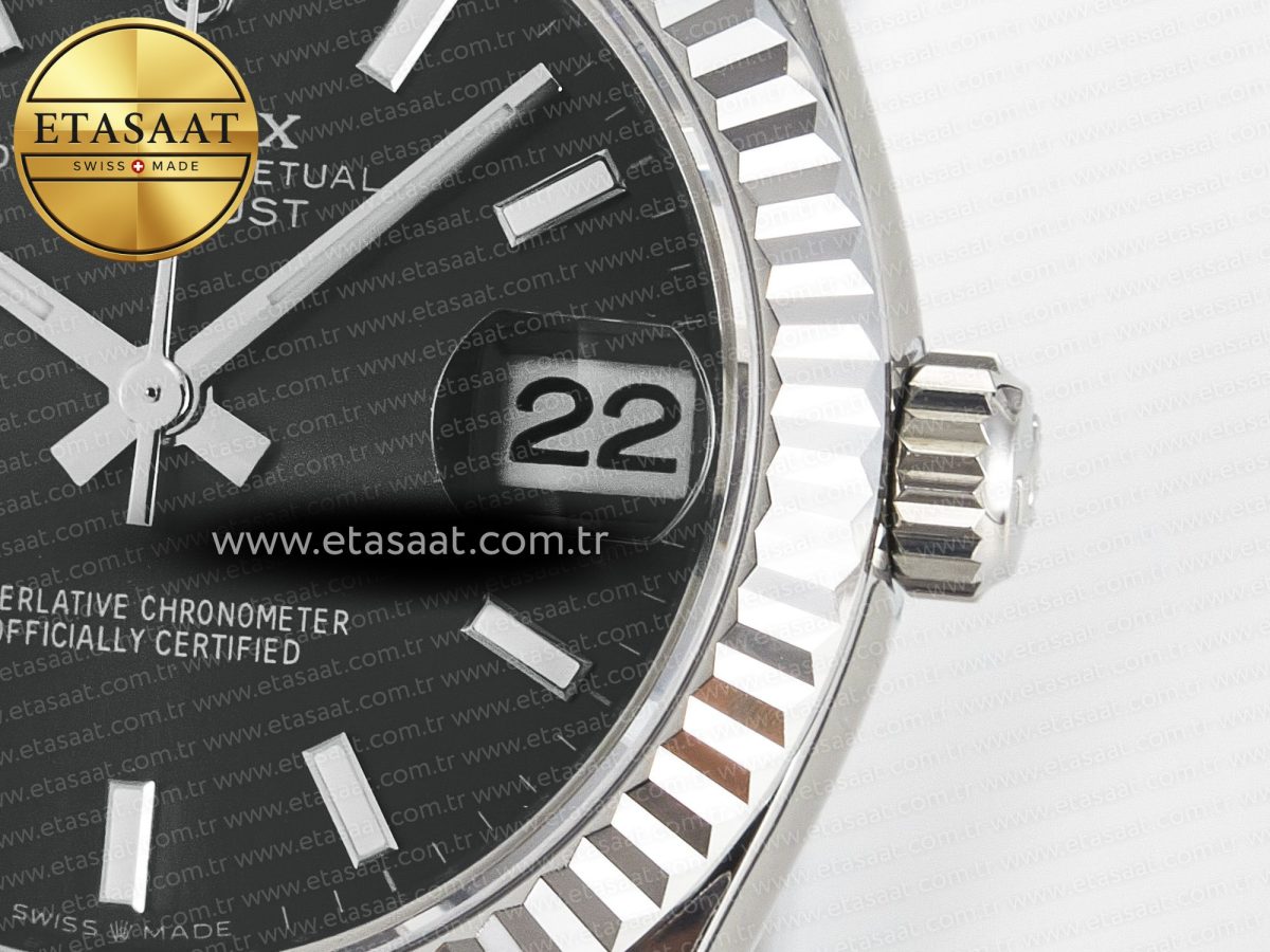 Rolex DateJust 278274 904L Steel Black Dial Stick Marker on SS  Cal.2236 - Görsel 11