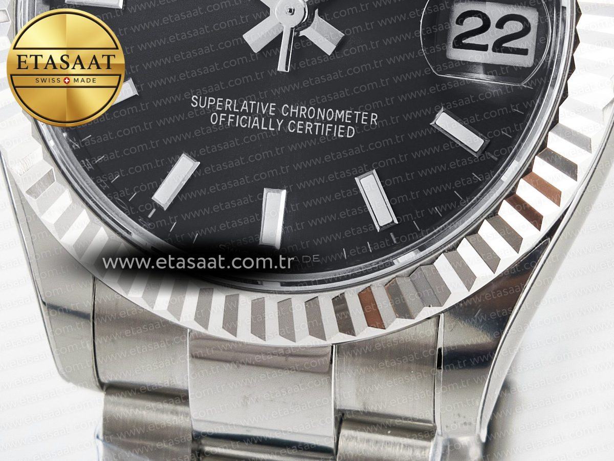 Rolex DateJust 278274 904L Steel Black Dial Stick Marker on SS  Cal.2236 - Görsel 12
