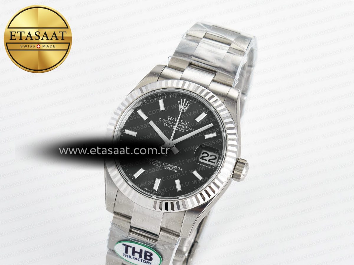 Rolex DateJust 278274 904L Steel Black Dial Stick Marker on SS  Cal.2236 - Görsel 2