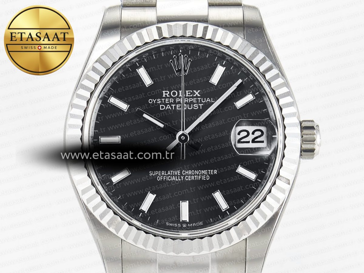 Rolex DateJust 278274 904L Steel Black Dial Stick Marker on SS  Cal.2236 - Görsel 4