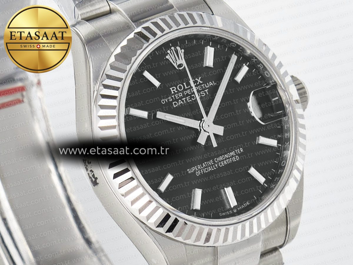 Rolex DateJust 278274 904L Steel Black Dial Stick Marker on SS  Cal.2236 - Görsel 5
