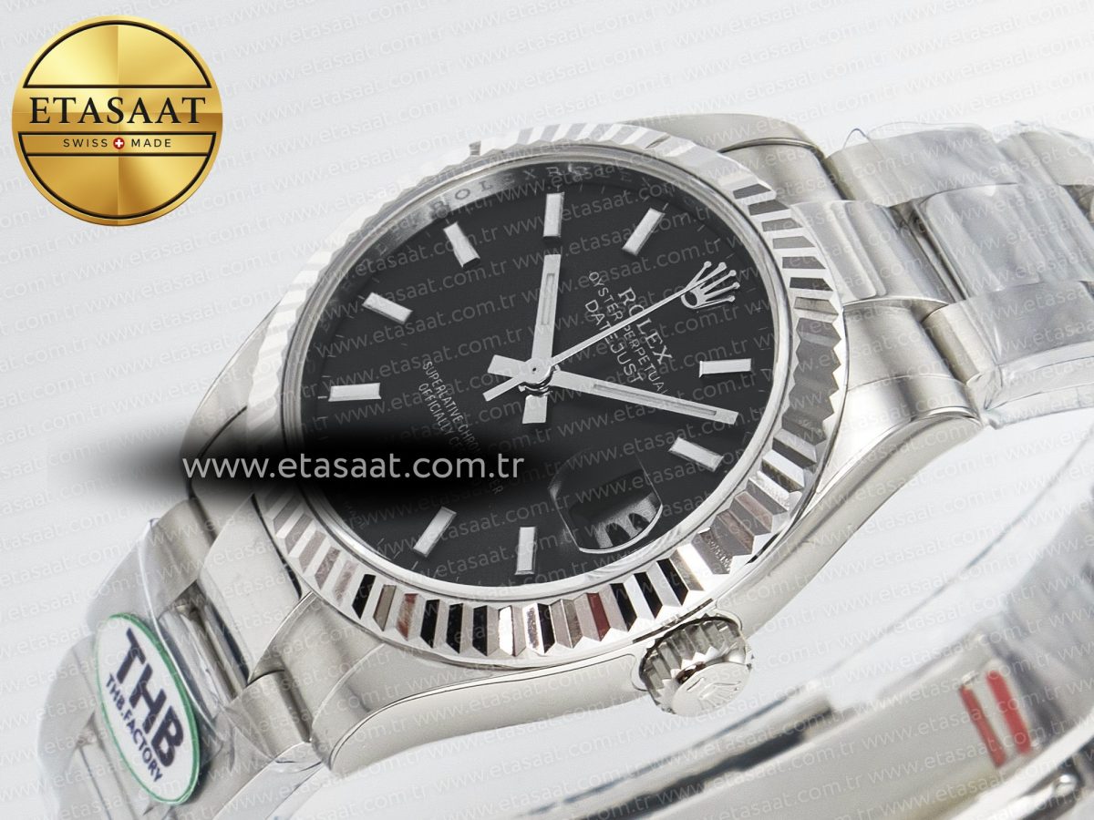 Rolex DateJust 278274 904L Steel Black Dial Stick Marker on SS  Cal.2236 - Görsel 6