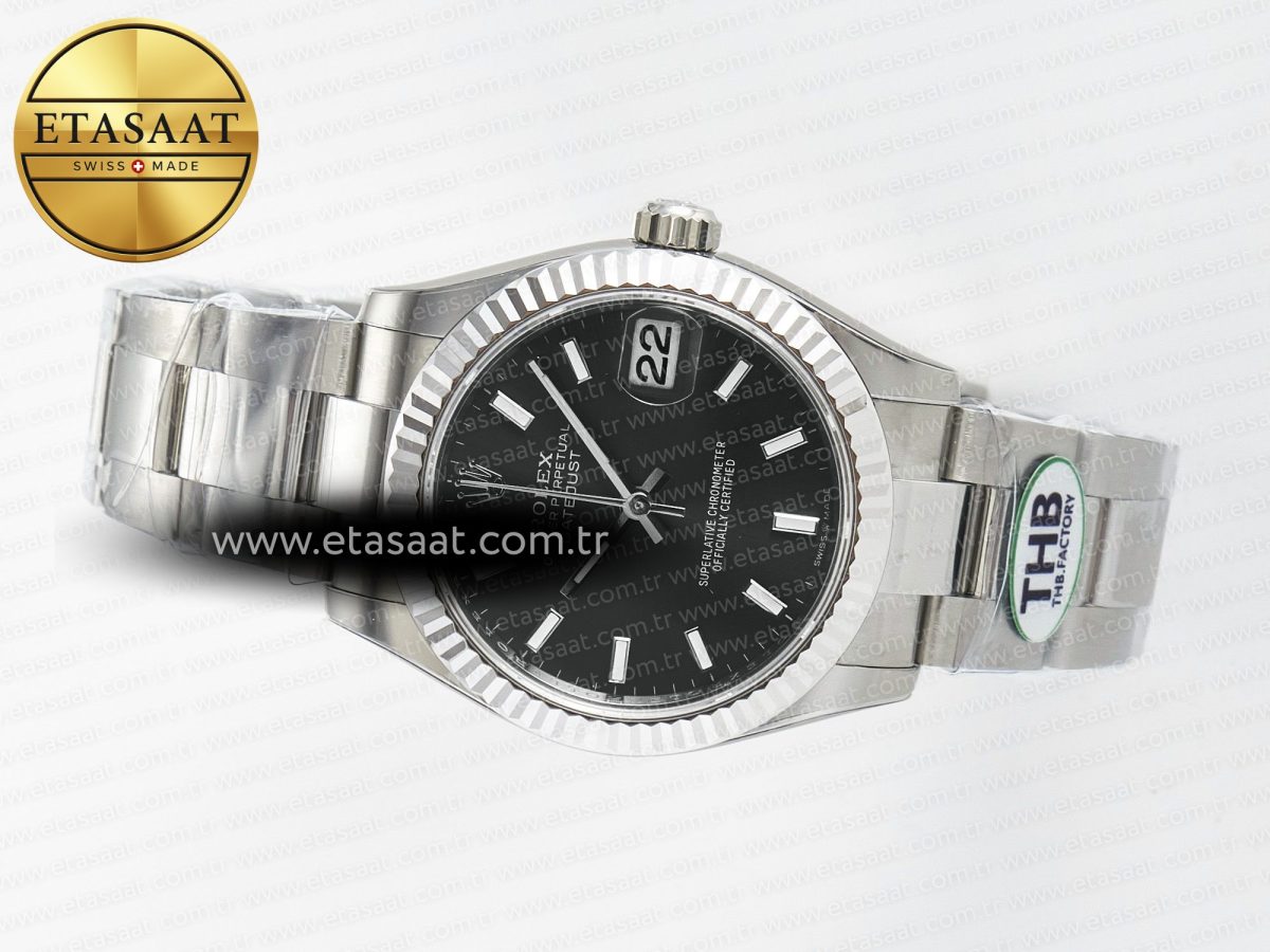 Rolex DateJust 278274 904L Steel Black Dial Stick Marker on SS  Cal.2236 - Görsel 9