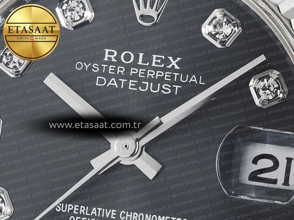 Rolex DateJust 278274 904L Steel Black Diamonds Dial on SS Cal.2236 - Görsel 10