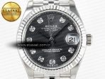 Rolex DateJust 278274 904L Steel Black Diamonds Dial on SS Cal.2236 - Görsel 4