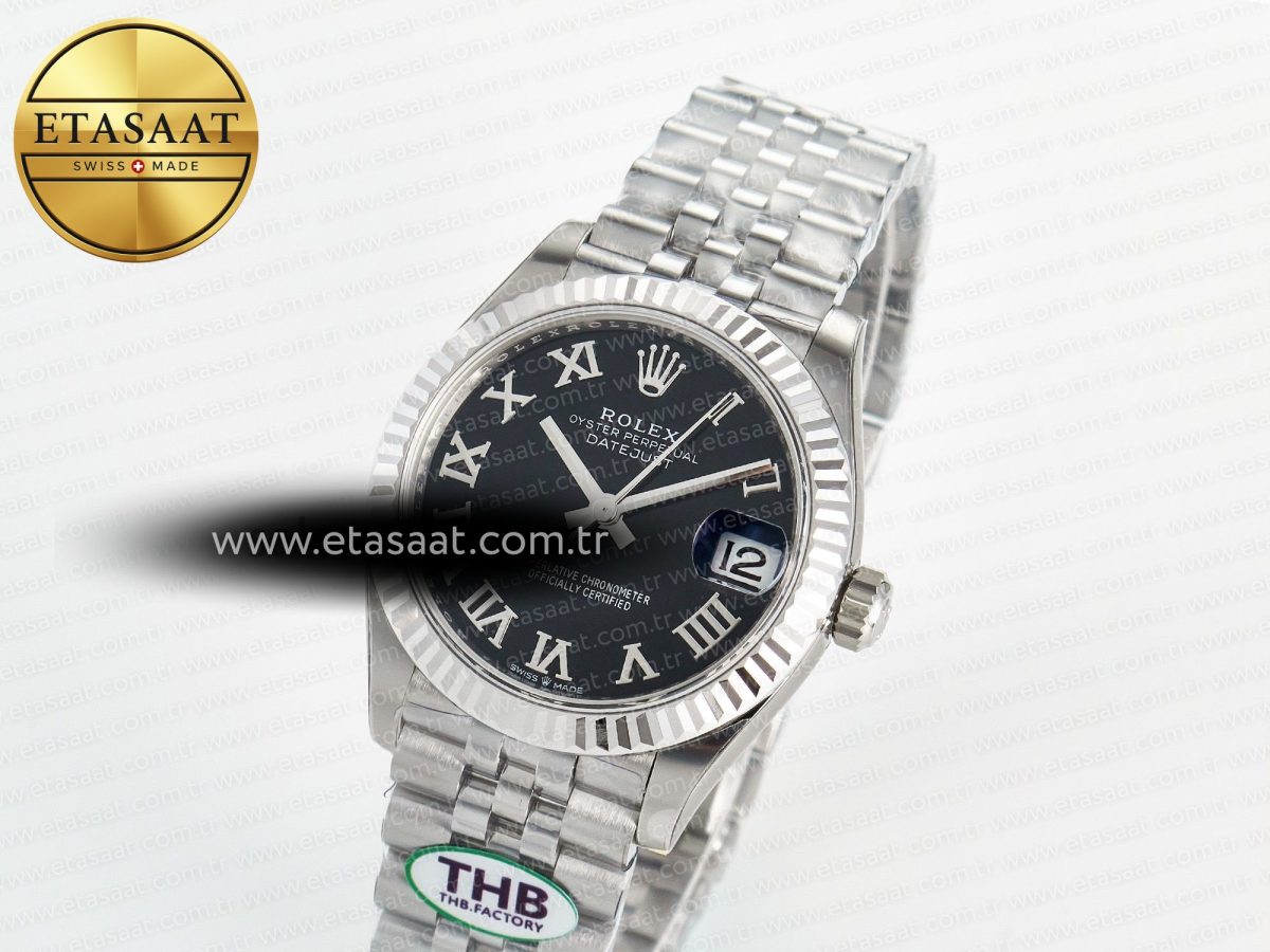 Rolex DateJust 278274 904L Steel Black Roman Dial on SS Cal.2236 - Görsel 2