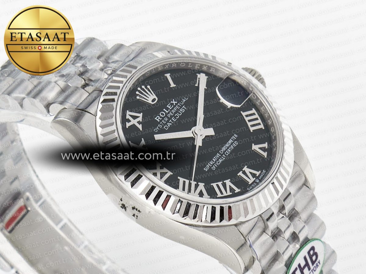 Rolex DateJust 278274 904L Steel Black Roman Dial on SS Cal.2236 - Görsel 7