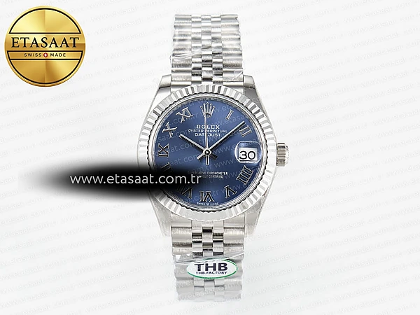 Rolex Datejust 278274 Mavi Roma Rakamlı Kadran Cal.2236 Eta Saat - 1:1 Süper Klon Replika Saat