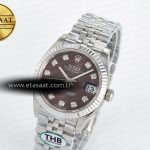 Rolex DateJust 278274 904L Steel Brown Diamond Dial on SS Cal.2236