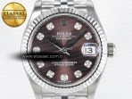 Rolex DateJust 278274 904L Steel Brown Diamond Dial on SS Cal.2236 - Görsel 4