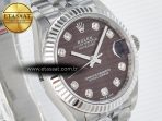 Rolex DateJust 278274 904L Steel Brown Diamond Dial on SS Cal.2236 - Görsel 5