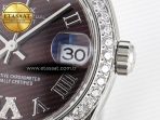 Rolex DateJust 278274 904L Steel Brown Roman Dial Diamonds Bezel on SS Cal.2236 - Görsel 11