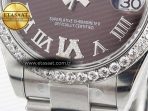 Rolex DateJust 278274 904L Steel Brown Roman Dial Diamonds Bezel on SS Cal.2236 - Görsel 12