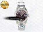 Rolex DateJust 278274 904L Steel Brown Roman Dial Diamonds Bezel on SS Cal.2236 - Görsel 3