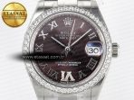 Rolex DateJust 278274 904L Steel Brown Roman Dial Diamonds Bezel on SS Cal.2236 - Görsel 4
