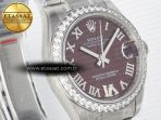 Rolex DateJust 278274 904L Steel Brown Roman Dial Diamonds Bezel on SS Cal.2236 - Görsel 5
