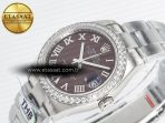 Rolex DateJust 278274 904L Steel Brown Roman Dial Diamonds Bezel on SS Cal.2236 - Görsel 6