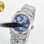 Rolex DateJust 278274 904L Steel Fluted Blue Floral Dial on SS Cal.2236