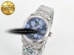 Rolex DateJust 278274 904L Steel Fluted Blue Floral Dial on SS Cal.2236 - Görsel 2
