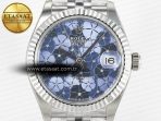Rolex DateJust 278274 904L Steel Fluted Blue Floral Dial on SS Cal.2236 - Görsel 4
