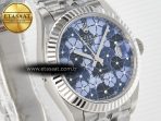 Rolex DateJust 278274 904L Steel Fluted Blue Floral Dial on SS Cal.2236 - Görsel 5