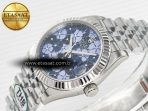 Rolex DateJust 278274 904L Steel Fluted Blue Floral Dial on SS Cal.2236 - Görsel 6