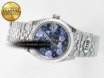 Rolex DateJust 278274 904L Steel Fluted Blue Floral Dial on SS Cal.2236 - Görsel 9