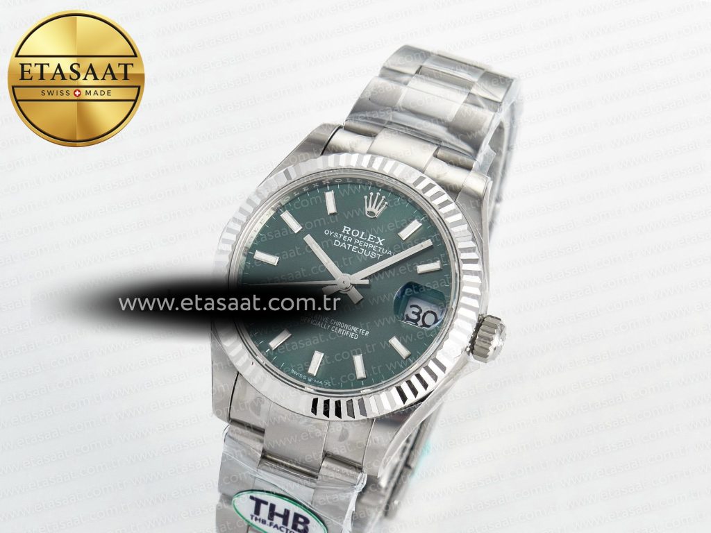 datejust 31 278274 thbf 11 best edition 904l steel green dial stick marker on ss oyster bracelet hz cal 22361