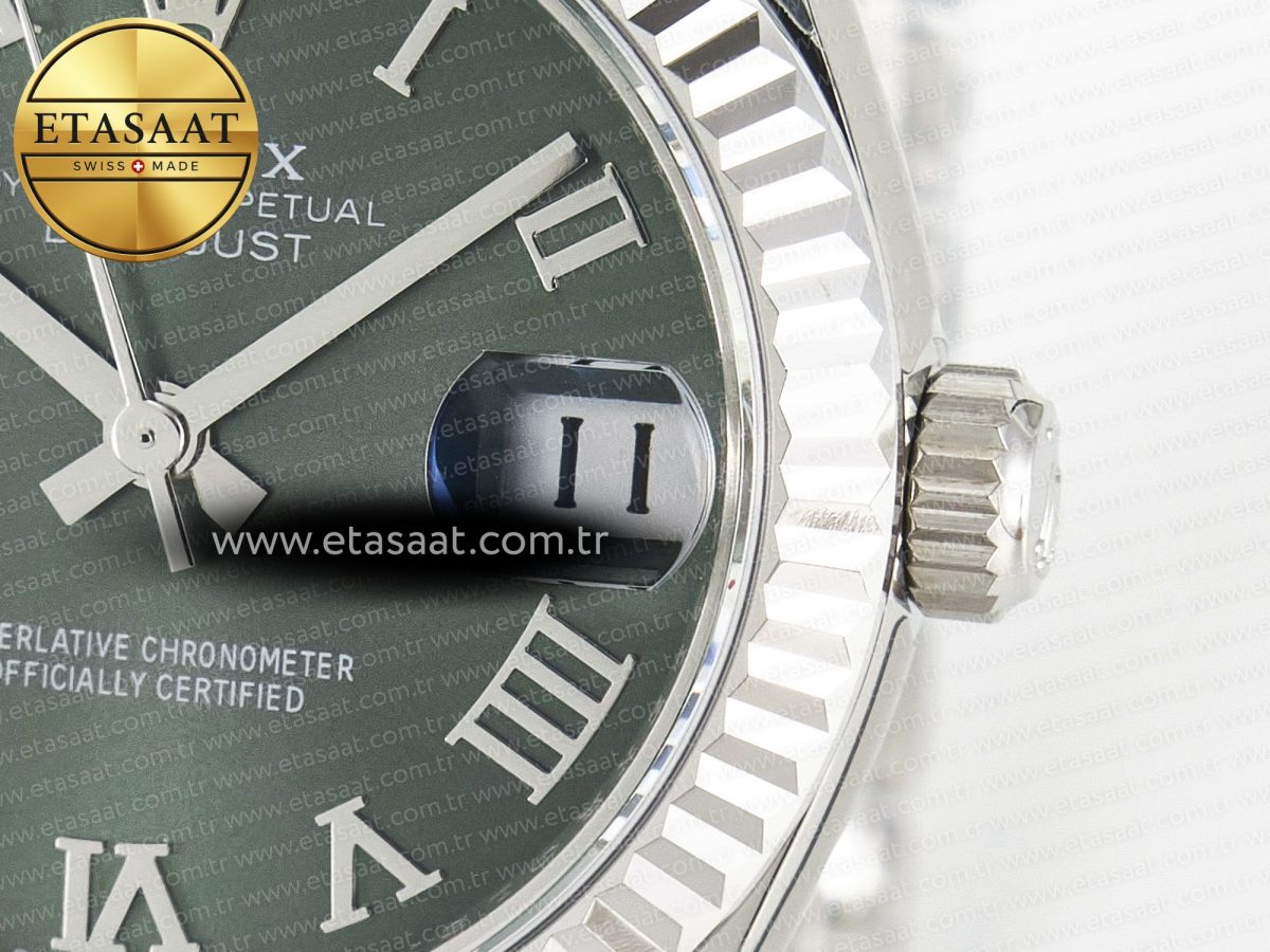 Rolex DateJust 278274  904L Steel Green Roman Dial on SS Cal.2236 - Görsel 11