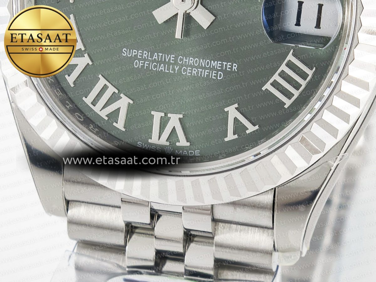 Rolex DateJust 278274  904L Steel Green Roman Dial on SS Cal.2236 - Görsel 12
