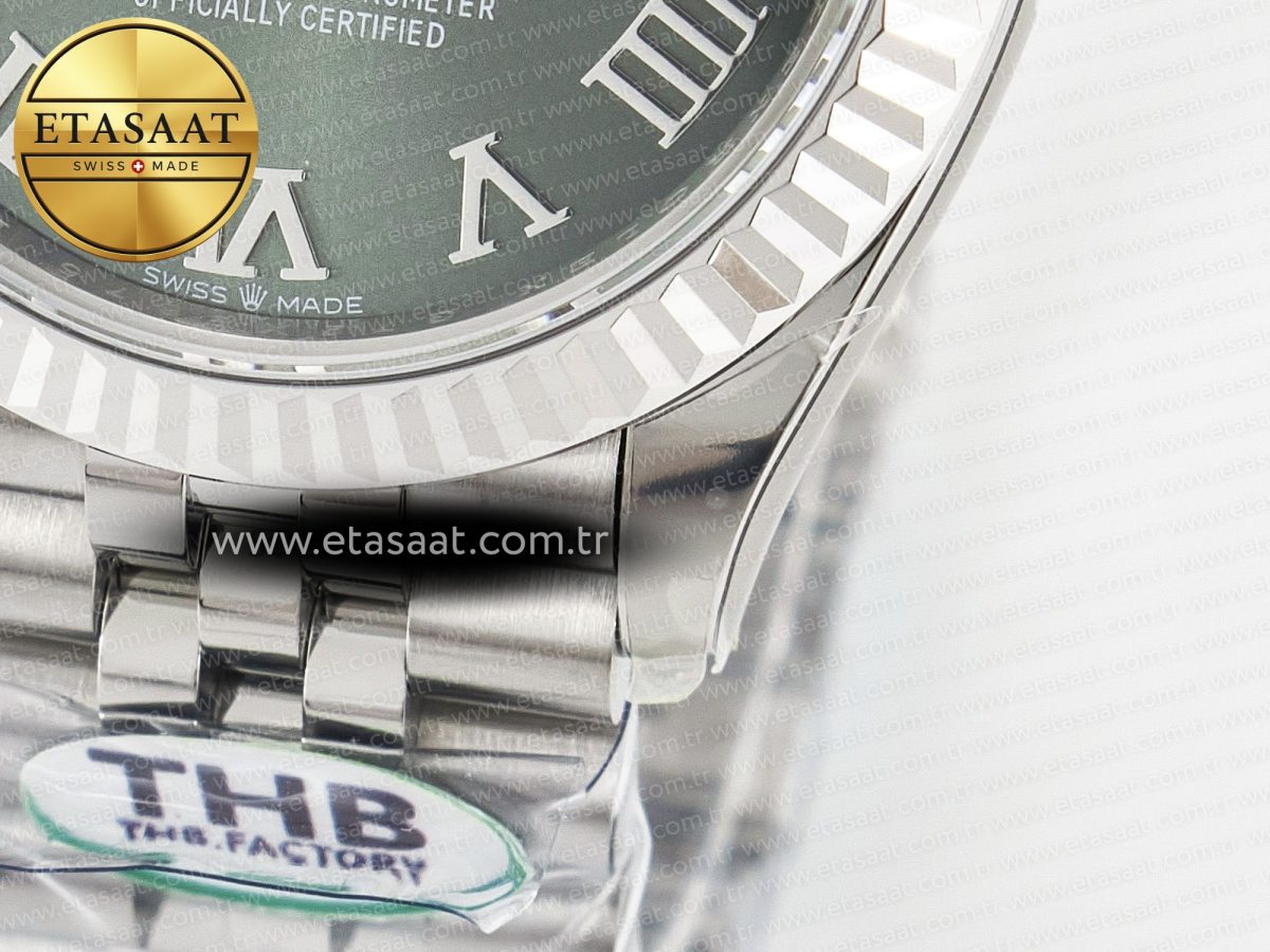Rolex DateJust 278274  904L Steel Green Roman Dial on SS Cal.2236 - Görsel 13