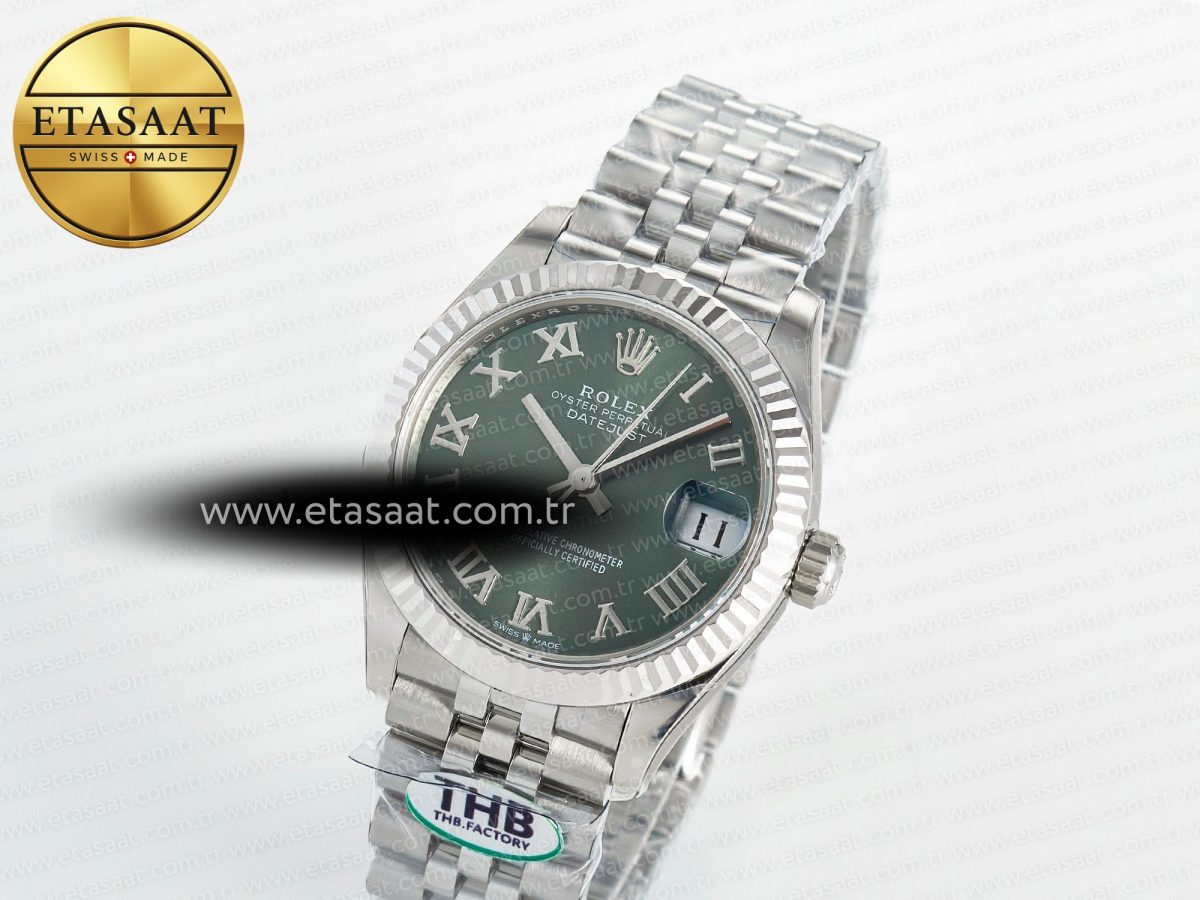 Rolex DateJust 278274  904L Steel Green Roman Dial on SS Cal.2236 - Görsel 2