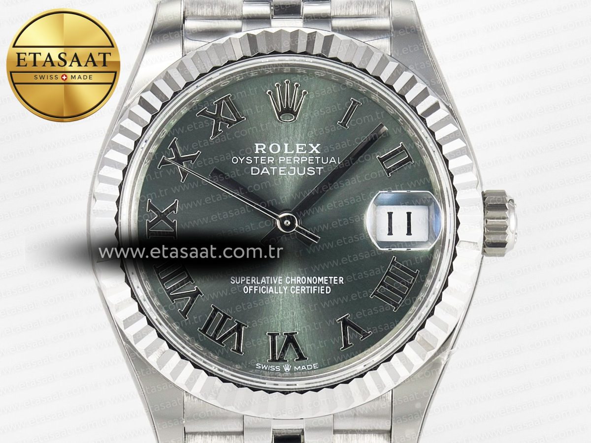 Rolex DateJust 278274  904L Steel Green Roman Dial on SS Cal.2236 - Görsel 4
