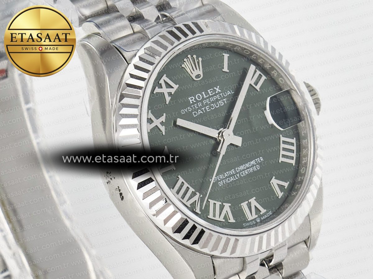 Rolex DateJust 278274  904L Steel Green Roman Dial on SS Cal.2236 - Görsel 5