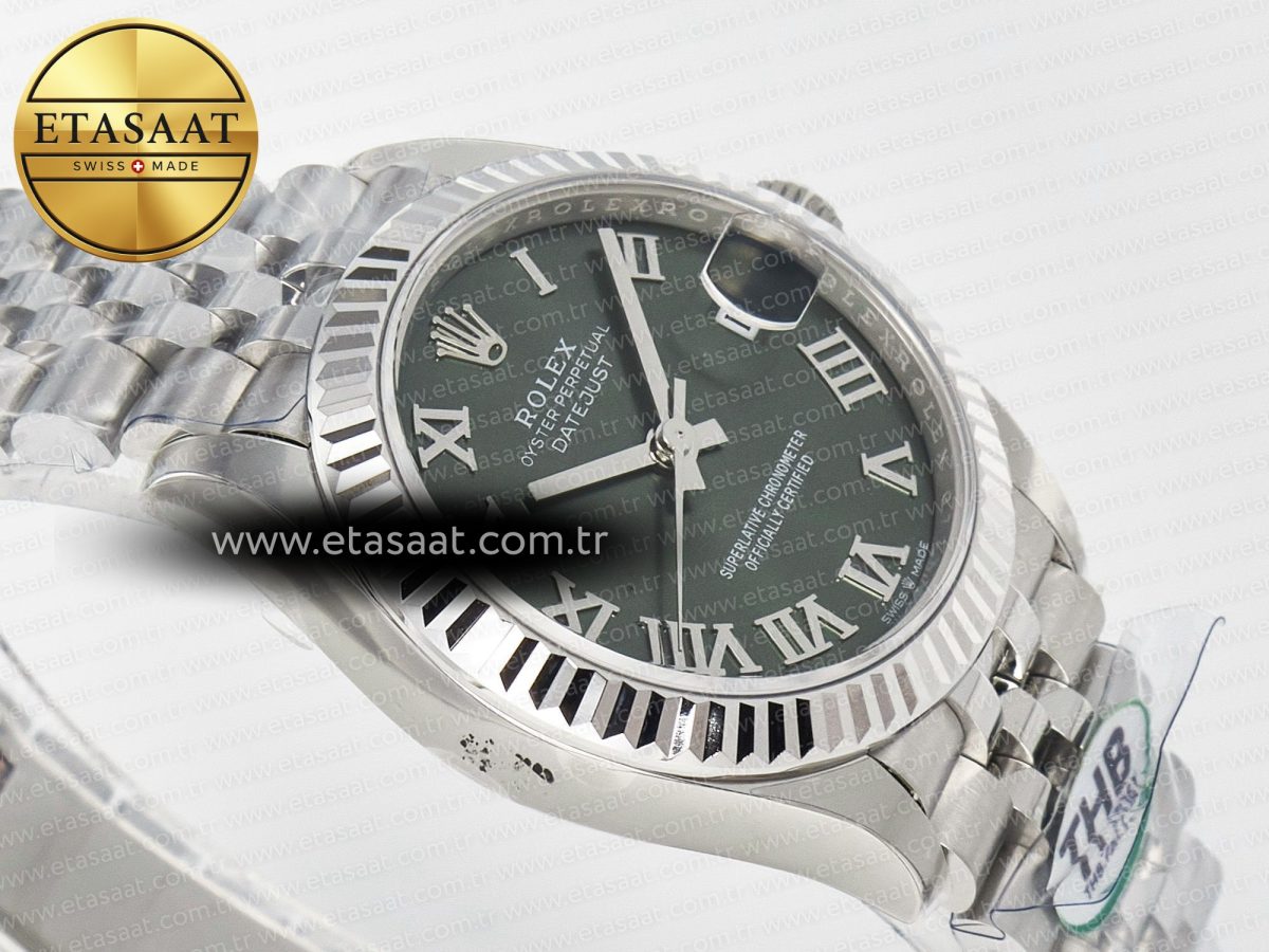 Rolex DateJust 278274  904L Steel Green Roman Dial on SS Cal.2236 - Görsel 7