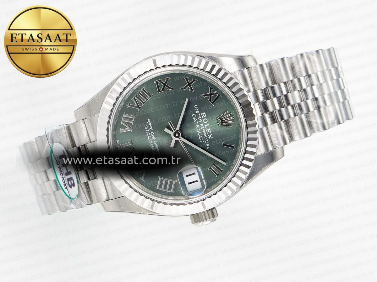 Rolex DateJust 278274  904L Steel Green Roman Dial on SS Cal.2236 - Görsel 8
