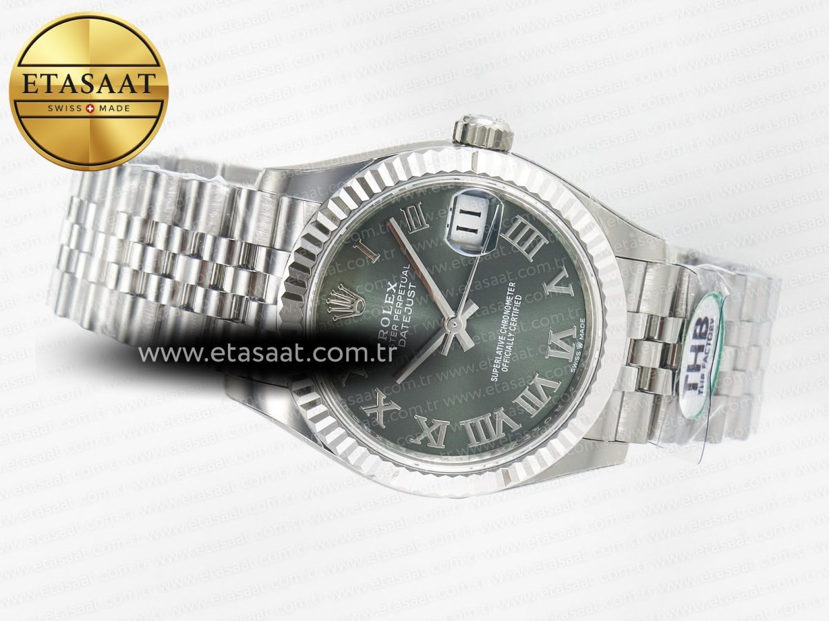 Rolex DateJust 278274  904L Steel Green Roman Dial on SS Cal.2236 - Görsel 9