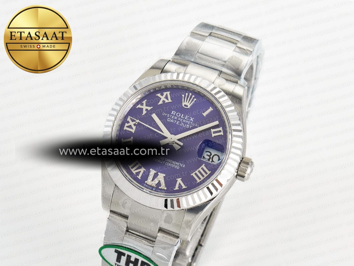 Rolex DateJust 278384RBR 904L Steel Purple Dial on SS Cal.2236 - Görsel 1