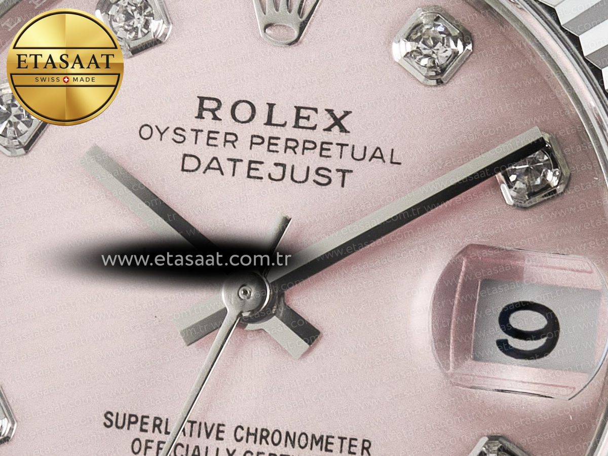 Rolex DateJust 278274 904L Steel  RG Diamond Dial on SS Cal.2236 - Görsel 10