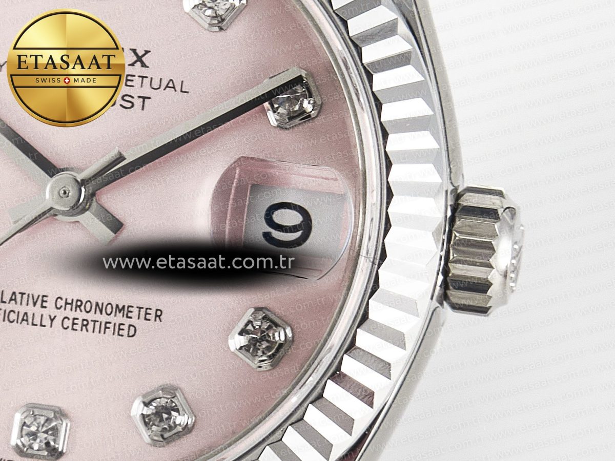 Rolex DateJust 278274 904L Steel  RG Diamond Dial on SS Cal.2236 - Görsel 11