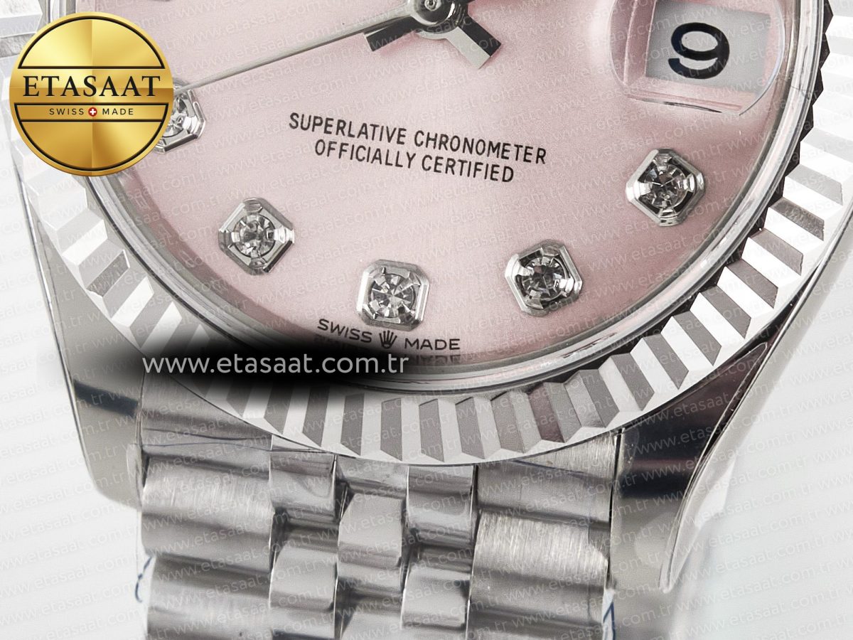Rolex DateJust 278274 904L Steel  RG Diamond Dial on SS Cal.2236 - Görsel 12