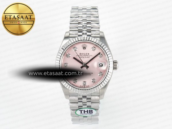 Rolex Datejust 278274 RG Pırlantalı Kadran Cal.2236 Eta Saat - 1:1 Süper Klon Replika Saat