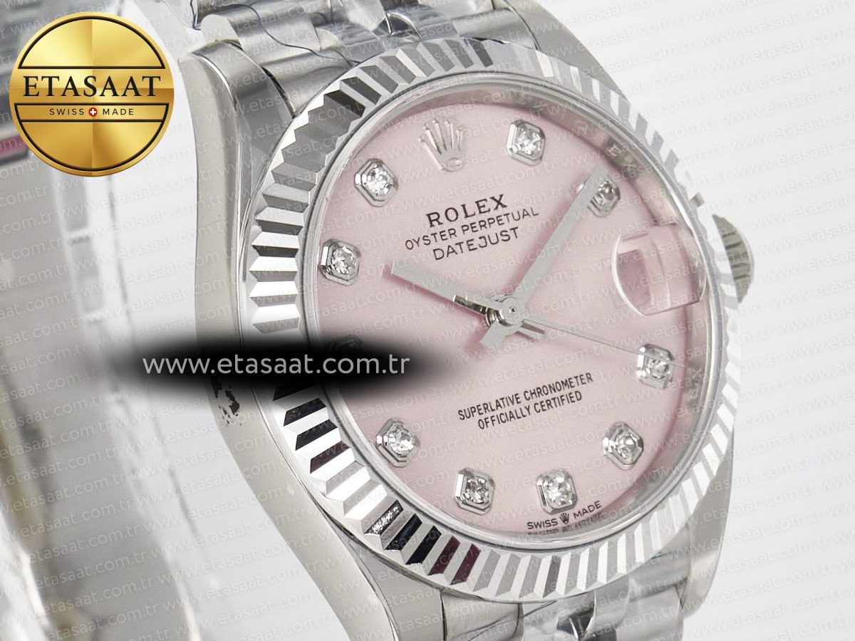 Rolex DateJust 278274 904L Steel  RG Diamond Dial on SS Cal.2236 - Görsel 5