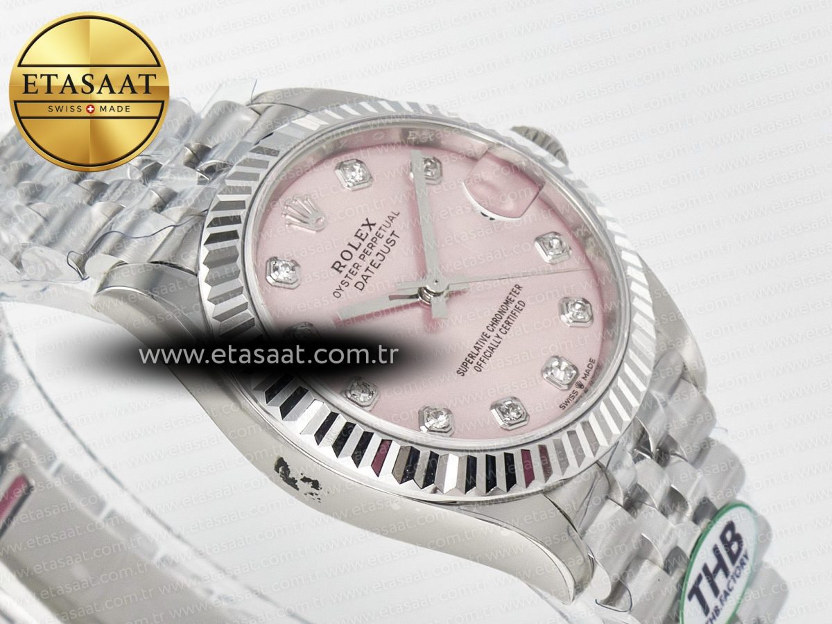 Rolex DateJust 278274 904L Steel  RG Diamond Dial on SS Cal.2236 - Görsel 7