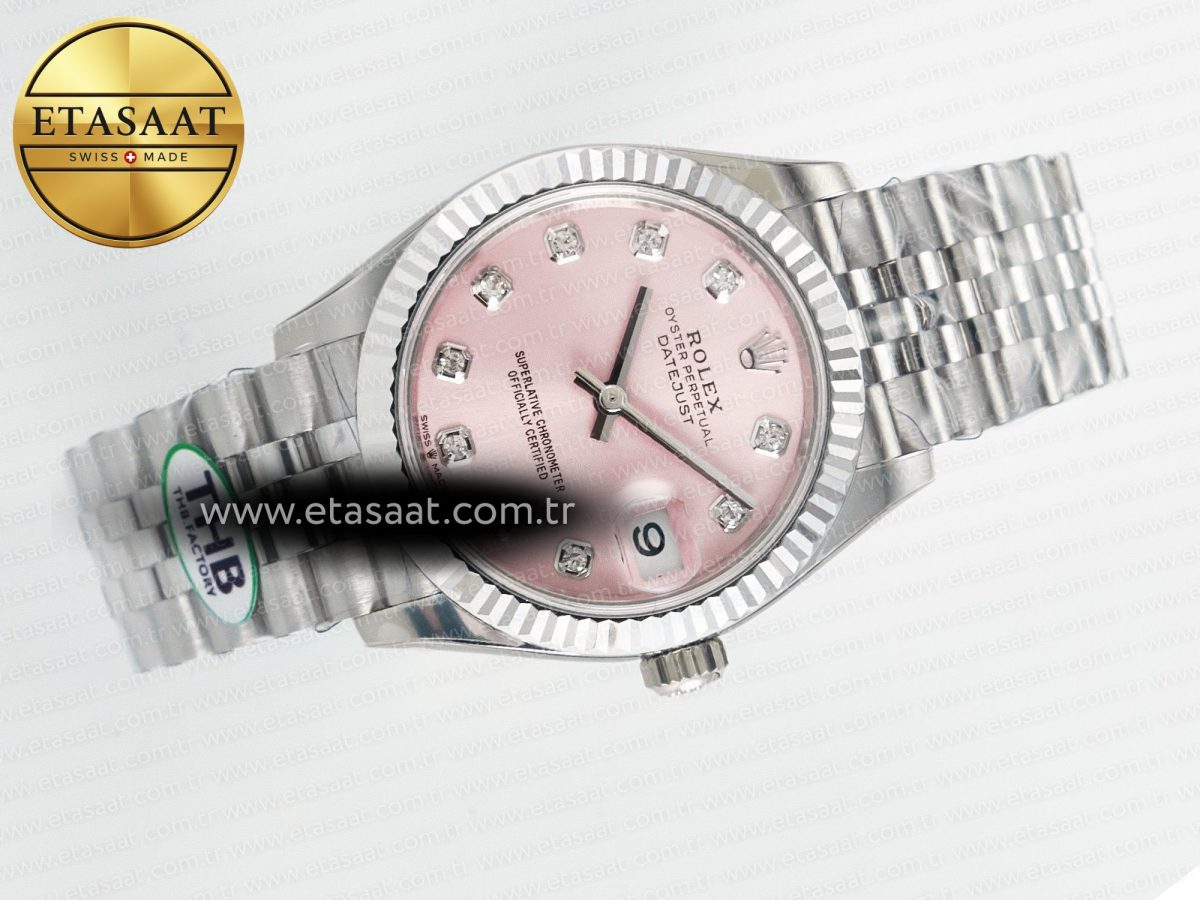 Rolex DateJust 278274 904L Steel  RG Diamond Dial on SS Cal.2236 - Görsel 8