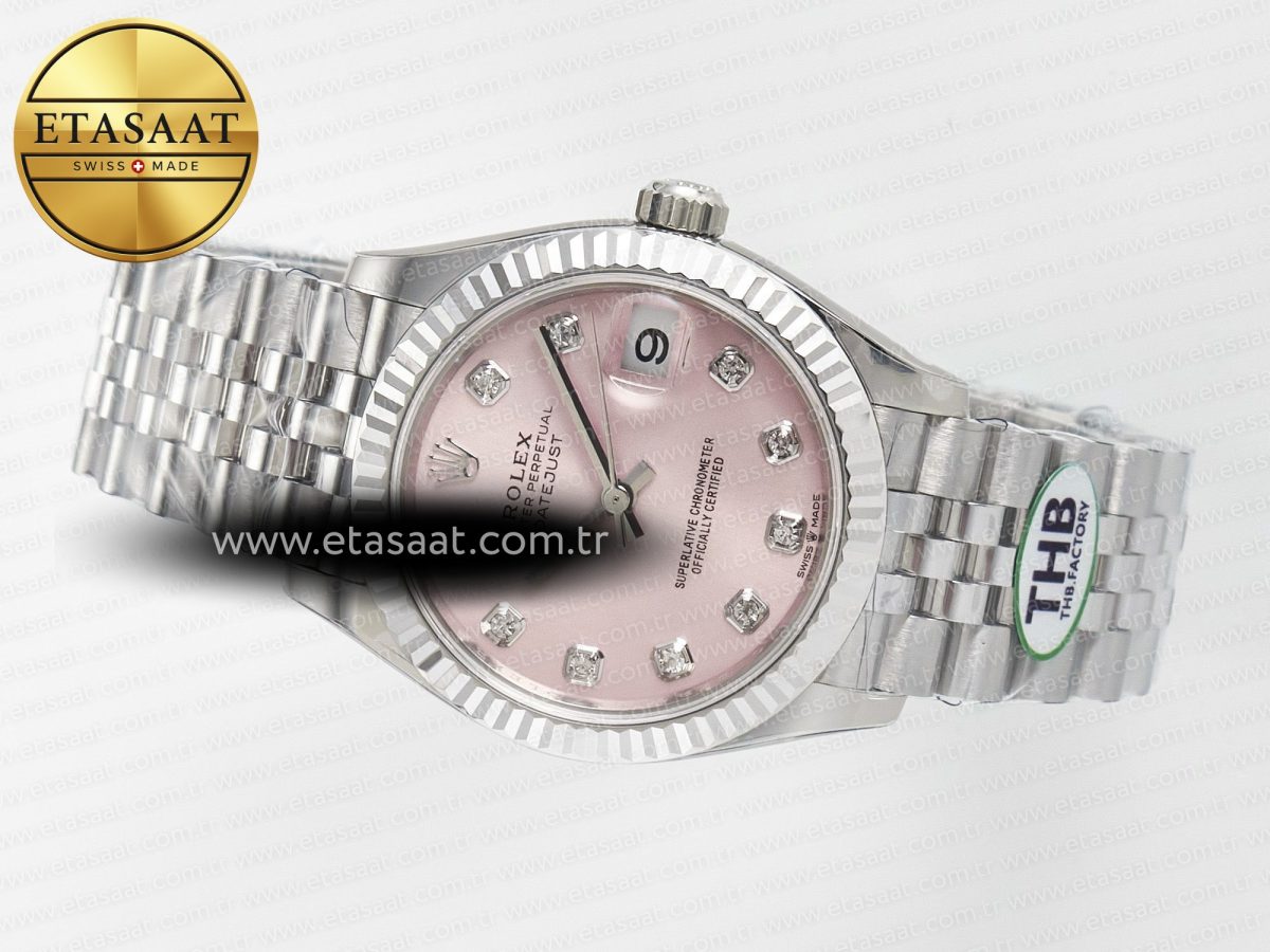 Rolex DateJust 278274 904L Steel  RG Diamond Dial on SS Cal.2236 - Görsel 9