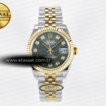 Rolex Datejust 31 278383 ARF Yeşil Pırlantalı Kadran 2688 Eta Saat - Görsel 3 - 1:1 Süper Klon Saat