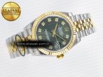 Rolex DateJust 31 278383 ARF 1:1 Best Edition 904L Steel Green Diamonds Dial on SS/YG Jubilee Bracelet ETA 2688 - Görsel 8